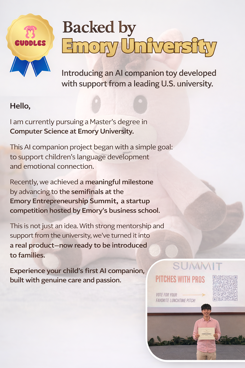 AI companion toy backed by Emory University — Introducing an AI companion toy developed with support from a leading U.S. university